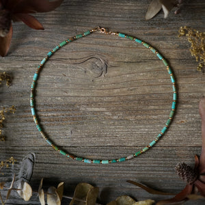 turquoise mini tube bead necklace