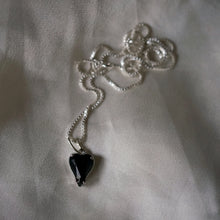 Load image into Gallery viewer, black heart in silver