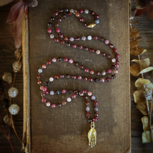 Load image into Gallery viewer, spinel/garnet + gyan mudra mala