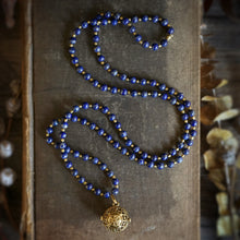 Load image into Gallery viewer, lapis lazuli + angel caller mala