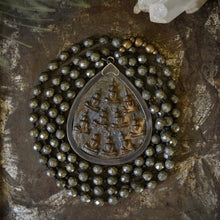 Load image into Gallery viewer, pyrite + ten buddha mala