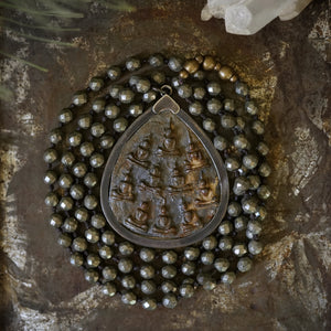 pyrite + ten buddha mala