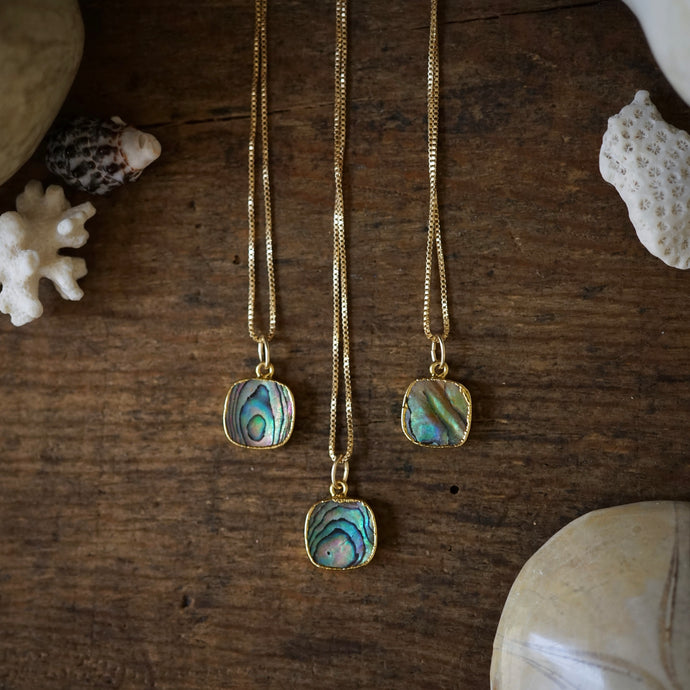 abalone square necklaces