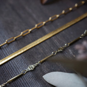 gold filled layering chains