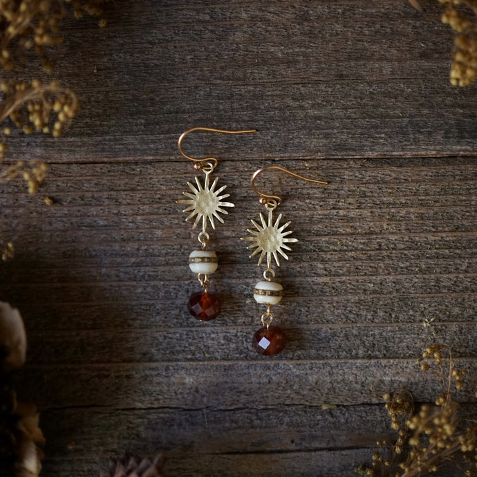 totem earrings: warm glow
