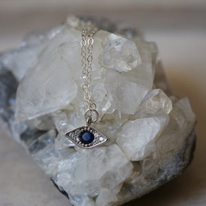sapphire + silver eye talisman