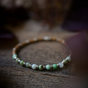 little chrysoprase + silver bracelet duo