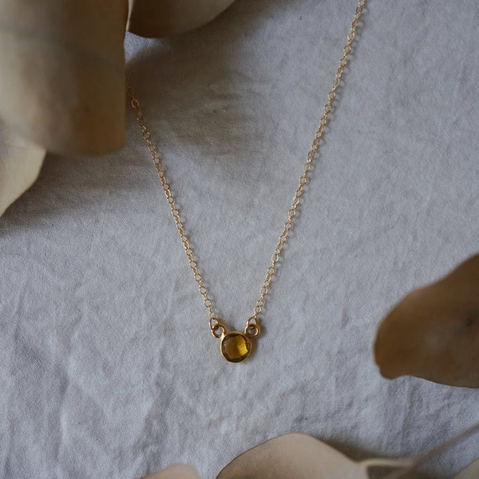 tiny citrine layering necklace