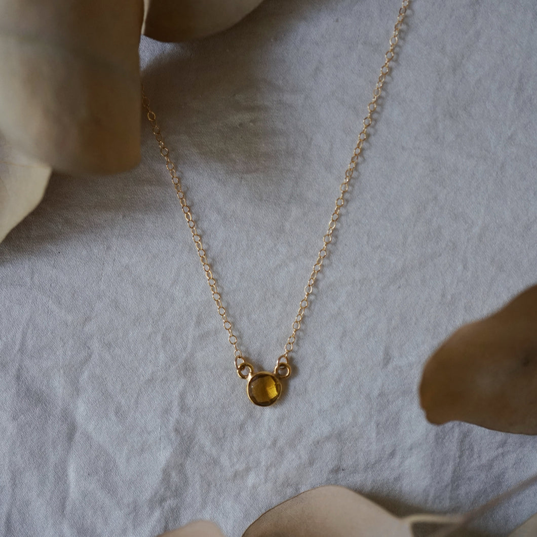 tiny citrine layering necklace