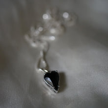 Load image into Gallery viewer, black heart in silver