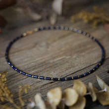 Load image into Gallery viewer, lapis lazuli mini tube bead necklace