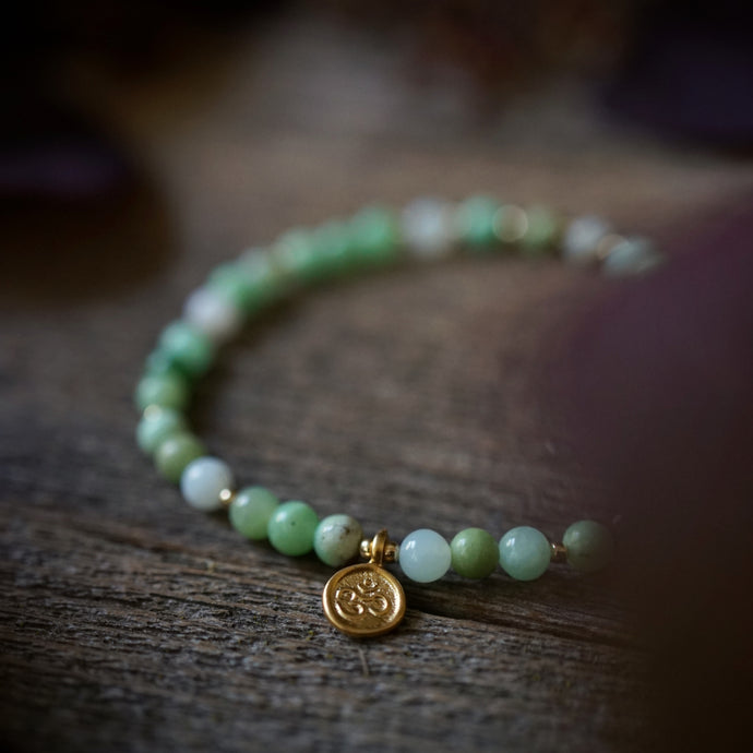chrysoprase + om bracelet