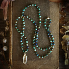 Load image into Gallery viewer, azurite/chrysocolla + gyan mudra mala