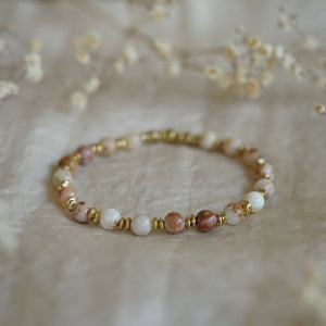 dendritic opal beaded stretch bracelet