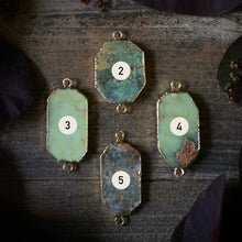 Load image into Gallery viewer, chrysoprase on vegan suede
