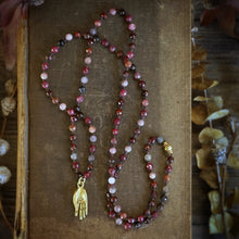 Load image into Gallery viewer, spinel/garnet + gyan mudra mala