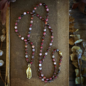 spinel/garnet + gyan mudra mala