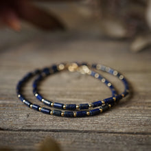 Load image into Gallery viewer, lapis lazuli mini tube bead necklace