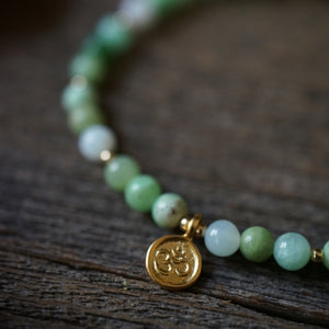 chrysoprase + om bracelet