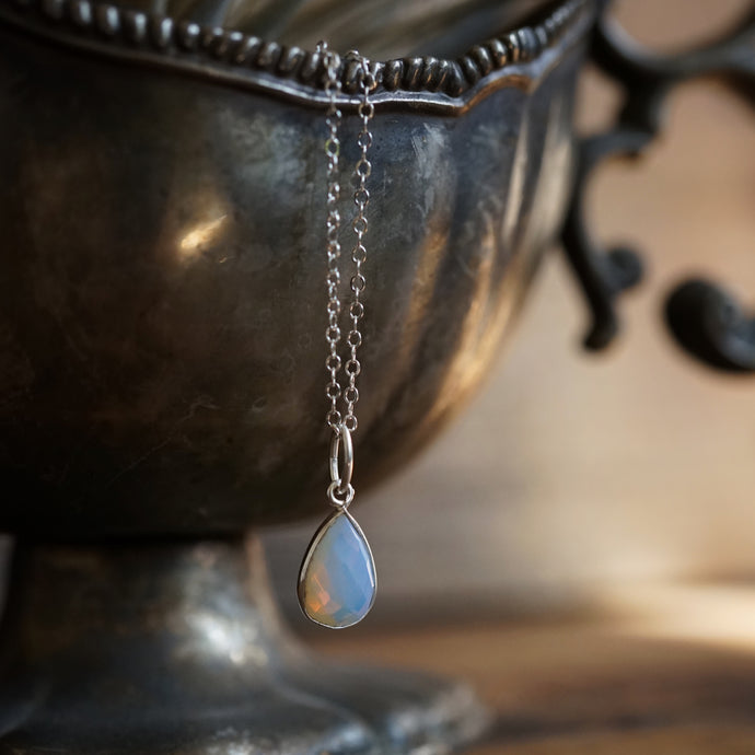opalite + silver necklace
