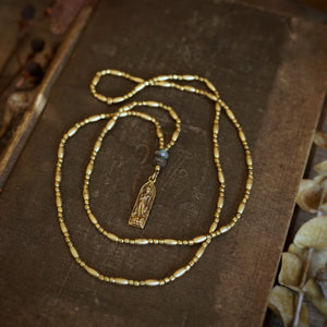 labradorite + buddha brass necklace