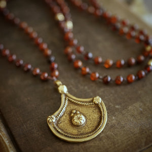 hessonite + tribal flower mala