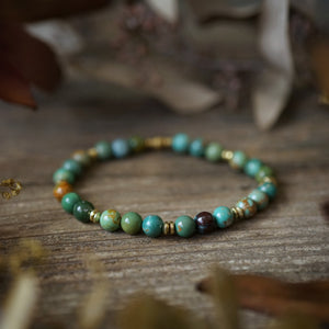 turquoise + brass bracelet