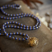 Load image into Gallery viewer, lapis lazuli + angel caller mala