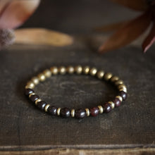 Load image into Gallery viewer, rosewood + bronzed agate bracelet