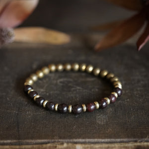 rosewood + bronzed agate bracelet