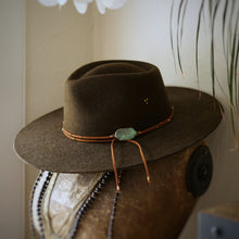 Load image into Gallery viewer, chrysoprase on vegan suede