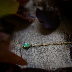 chrysoprase cushion on gold
