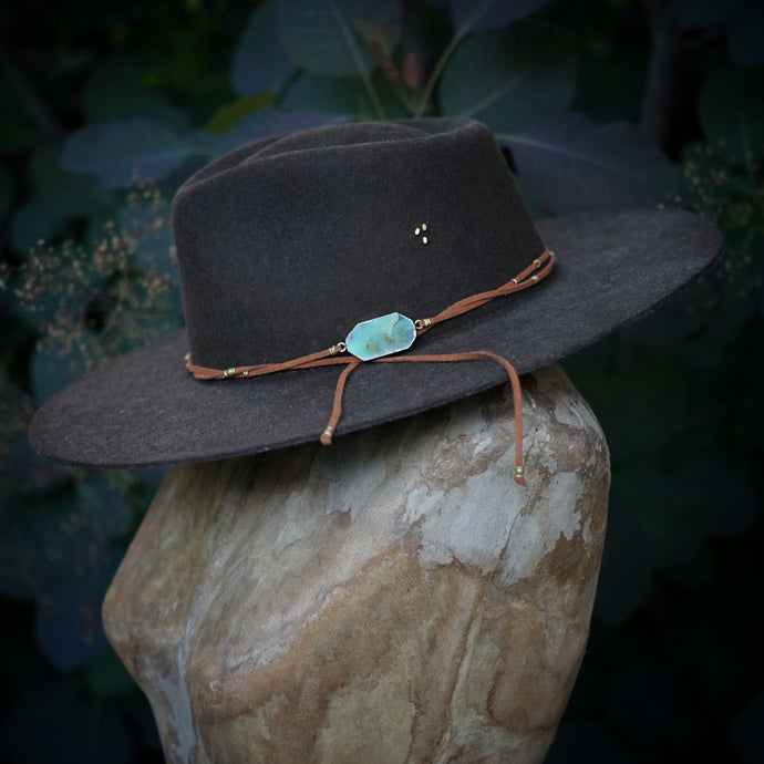 chrysoprase on vegan suede