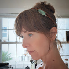 Load image into Gallery viewer, chrysoprase on vegan suede