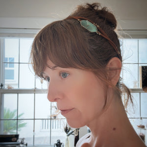chrysoprase on vegan suede