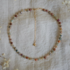rainbow tourmaline beaded necklace