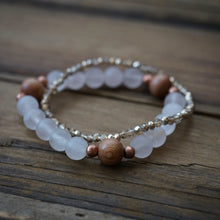 Load image into Gallery viewer, rose quartz + rosewood + copper