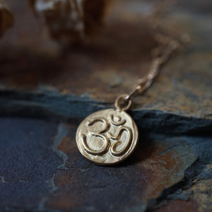 lotus + om necklace