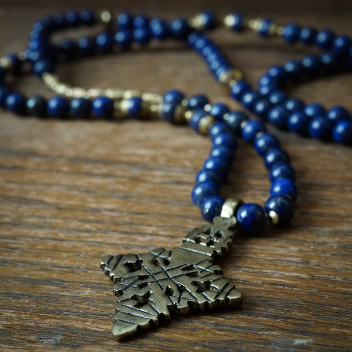 lapis mala + ethiopian cross