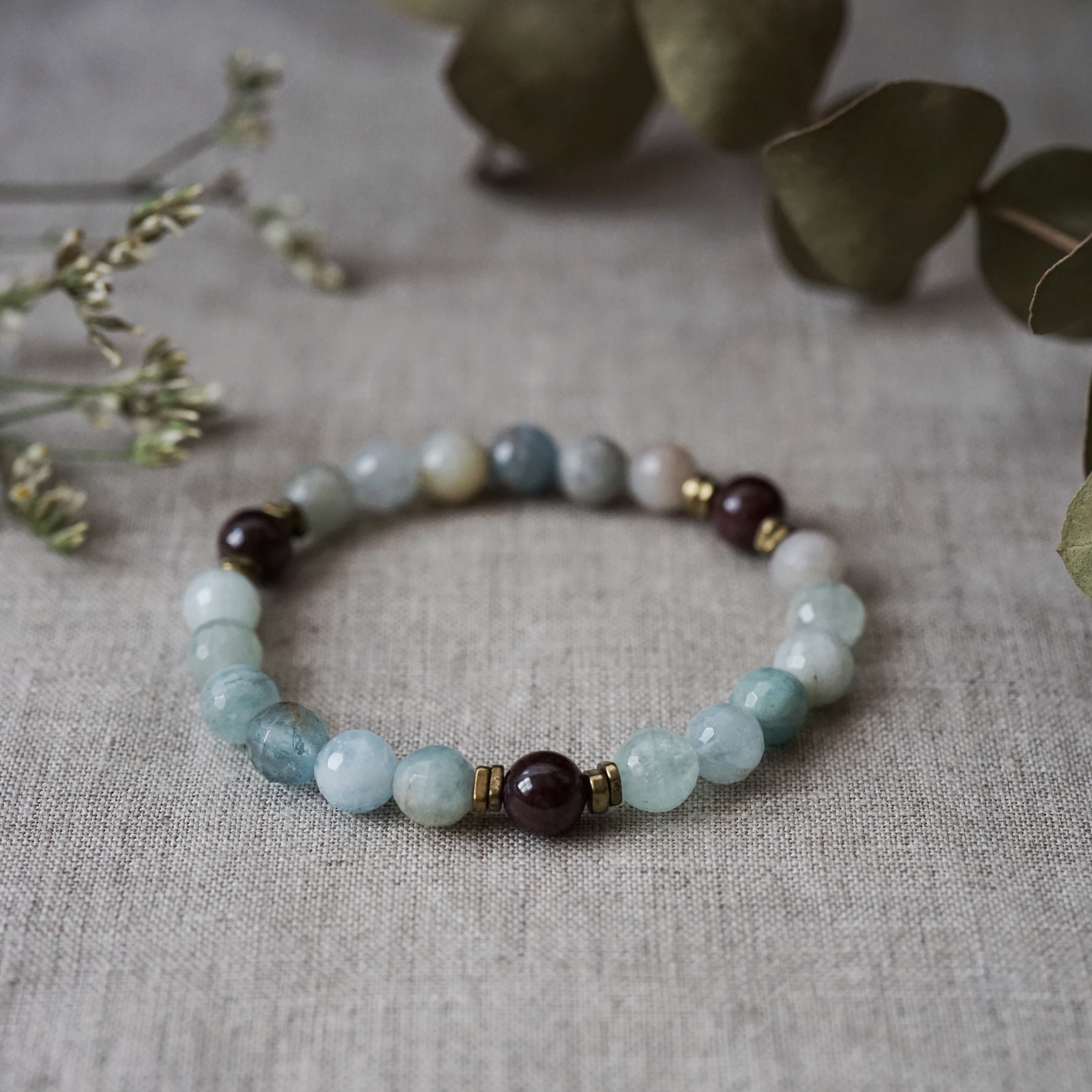 Gemstone bracelets with solid gold bead – MurrayandMe Jewellery