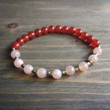 Load image into Gallery viewer, peach moonstone + carnelian