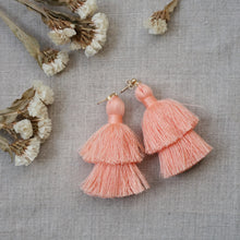 Load image into Gallery viewer, double tiered tassel earrings