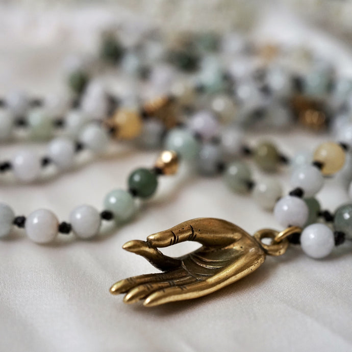 burmese jade + mudra mala