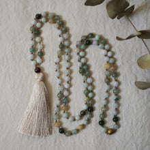 Load image into Gallery viewer, burmese jade + tassel mala