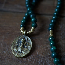 Load image into Gallery viewer, malachite + ganesh mala