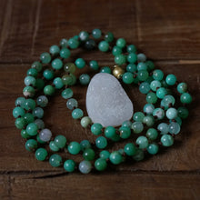 Load image into Gallery viewer, chrysoprase + druzy mala