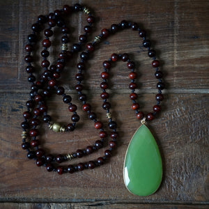 rosewood + vesuvianite mala