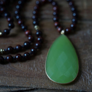 rosewood + vesuvianite mala