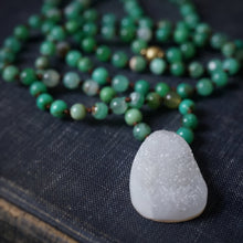 Load image into Gallery viewer, chrysoprase + druzy mala