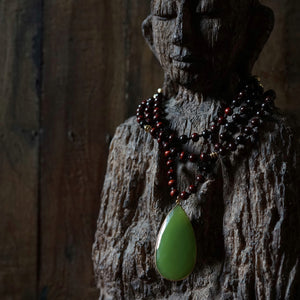 rosewood + vesuvianite mala